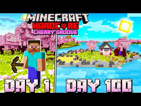 I Survived 100 Days In Cherry Groove Biome In Minecraft Hardcore(HINDI)