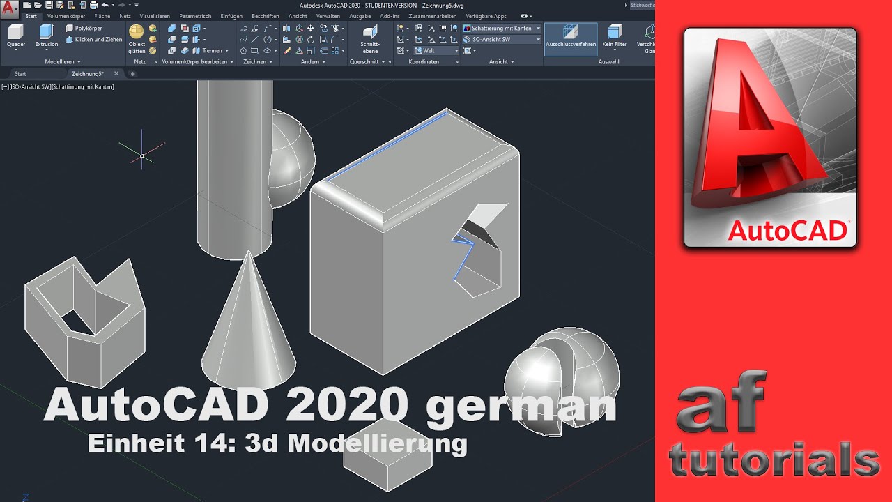 AutoCAD 2020 (deutsch) - Einheit 14 - 3d Modellierung