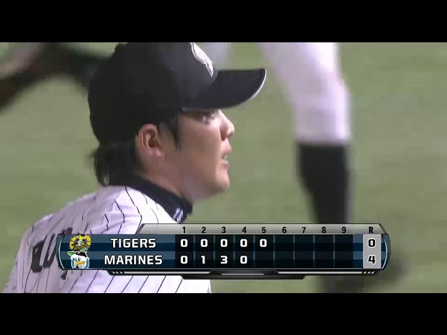 5回表 雨の中の好投!! マリーンズ・藤岡 1安打無失点!! 毎回の8奪三振!! 2014/6/11 M-T