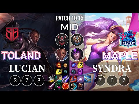 SB TolanD Lucian vs LNG Maple Syndra Mid - KR Patch 10.15