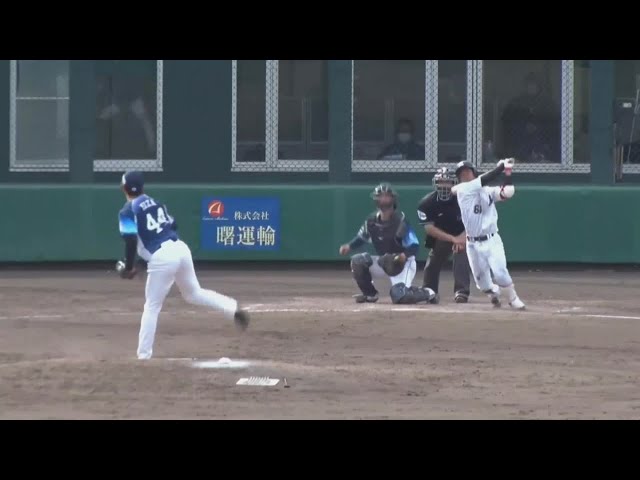 【ファーム】公式戦9連勝へ!! マリーンズ・西巻が投手戦の均衡破るタイムリーヒット!! 2021/4/9 M-L(ファーム)