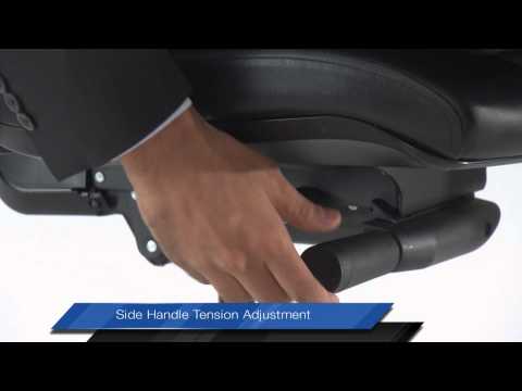 Mid back leather office chair - godrej sedna, adjustable arm