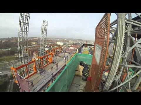 Gothia Tower in a mast climbing work platform