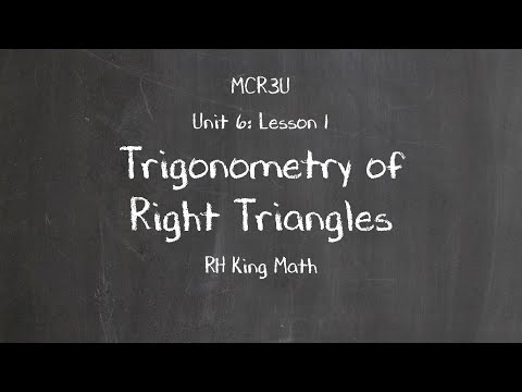 MCR3U - Unit 6: Trigonometry - Lesson 1: Review of Primary Trigonometric Ratios