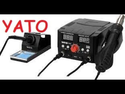 Паяльная станция YATO 75Вт, жало 900М, фен 750Вт, t ° 200-480 °С Паяльная станция YATO 75Вт, жало 900М, фен 750Вт, t ° 200-480 °С