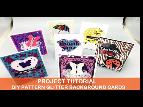Use DIY Pattern Glitter Background to Make Cards #papercraft #DIYcard #alinacraft #alinacutle