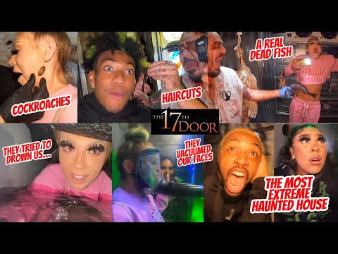 WE WENT TO THE SCARIEST HAUNTED HOUSE EVER! 😱💀 THE 17TH DOOR *THEY TRIED TO DROWN US* 😭😭