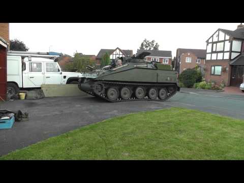 Alvis CVRT Striker FV102 Entering Garage 9th Sept 2012 Parking a Tank !