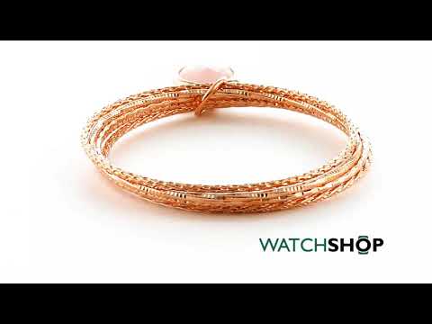 Bronzallure Ladies' 18ct Gold Plated Bronze Rose Quartz Bracelet (WSBZ00032.R)
