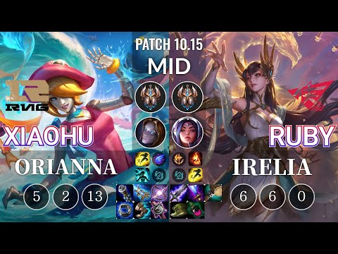 RNG Xiaohu Orianna vs RW Ruby Irelia Mid - KR Patch 10.15