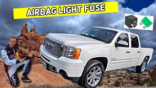 GMC SIERRA AIRBAG LIGHT FUSE LOCATION 2007 2008 2009 2010 2011 2012 2013
