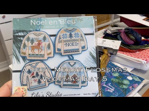 Off the Grid Needlearts Makes - A Very Merry Flossmas Vlogmas 2025 - Day 5 - Pin Stitch