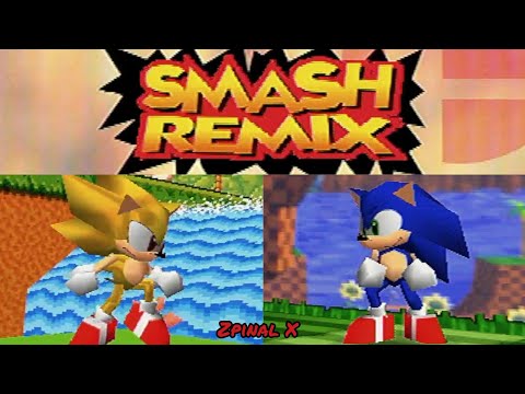 SONIC IN SMASH REMIX 1.1.0 - NEW STAGES - REAL N64 GAMEPLAY