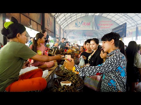 Street Food Tour - Busy Cambodian Market Food Scenes At Kandal District