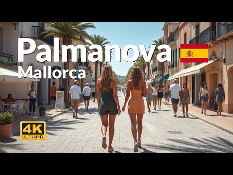Palmanova Mallorca Walking Tour 4K | Streets Beaches and Majorca Island Life