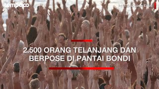 Download lagu 2.500 Orang Telanjang dan Berpose di Pantai Bondi Australia Kampanye Kanker Kulit mp3