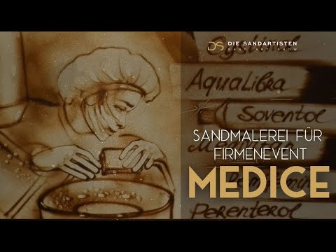 DIE SANDARTISTEN präsentieren MEDICE | Sandmalerei für Firmenjubiläum
