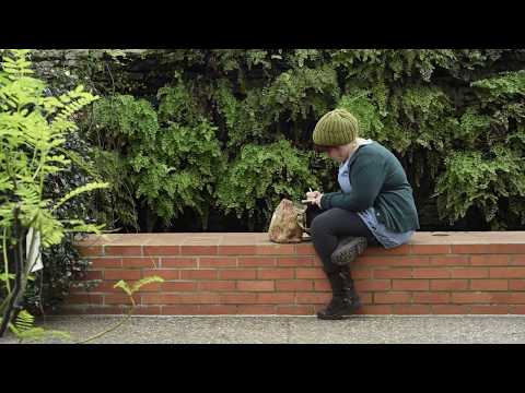 Emily drawing at the Matthaei Botanical Gardens