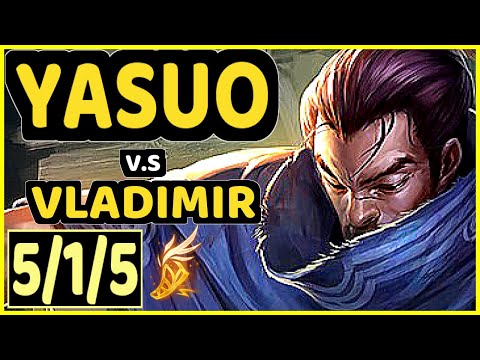 SKT T1 FAKER (YASUO) vs VLADIMIR - 5/1/5 KDA MID CHALLENGER GAMEPLAY - KR