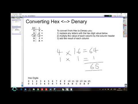 Hex to Denary Examples
