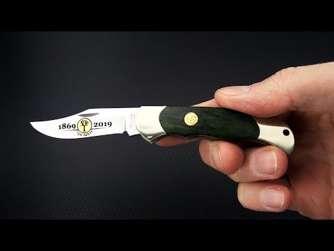 Boker Solingen Boy Scout Knife 150th Anniversary Green Curly Birch N690  116118 Lock Back Folding Knife For Sale