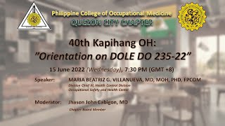 40th Kapihang OH: "Orientation on DOLE DO 235-22"