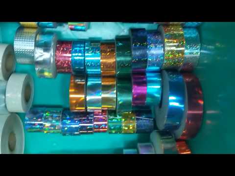 Polyester/bopp films holographic colour glitter tapes, singl...