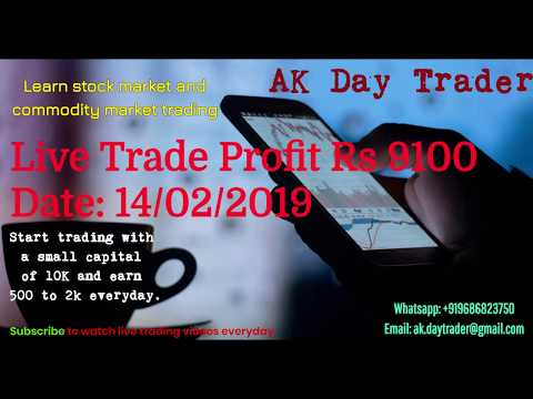 Live Trade profit Rs 9100 Date 14/02/2019