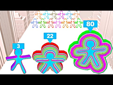 Layer Runner 3D - Level Up layers (ASMR Gameplay, Colorful Rainbow Math Run Game)