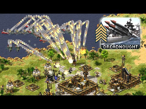 Red Alert 2 | 5 Missles Dreadnought! | (7 vs 1)