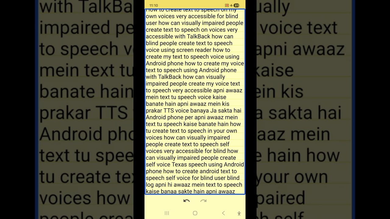 Your Voice is Now Your TTS Self AI Voice for TalkBack on Android 100% Exclusive TTS on your voice 🔥🔥