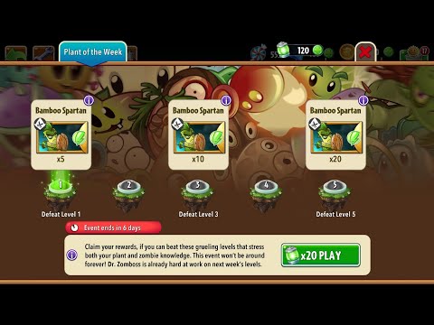 Bamboo Spartan Plant Of The Week Event (Plants vs Zombies 2) #plantsvszombies2 #event #pvz2 #gaming