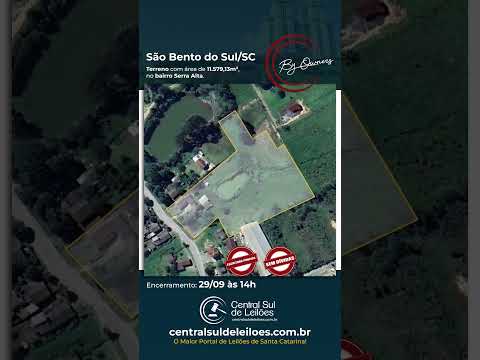 Terreno com área de 11.579,13m², com edificação - São Bento do Sul/SC - 29/09/25 às 14h