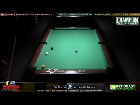 Del Sim vs Jennifer Barretta : Maryland State 10-Ball Championships 2018