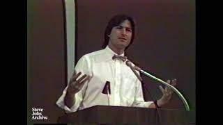 A 28-year-old Steve Jobs gives a talk at the 1983 International Design Conference in Aspen