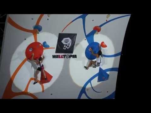 Michaela Kiersch vs. Sidney Trinidad in the final round of Psicobloc Masters 2016