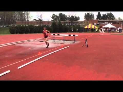 Casey Miller leads her section at the girls steeplechase