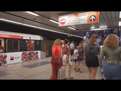 República Tcheca, Praga, viagem de metrô de Pankrác a Budějovická