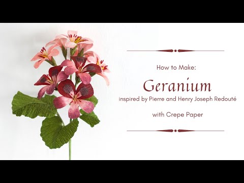 PAINTER'S FLOWER -GERANIUM inspired by Pierre and Henry Joseph Redouté