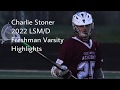Charlie Stoner 2022 LSM Freshman Varsity Highlights Columbus Academy