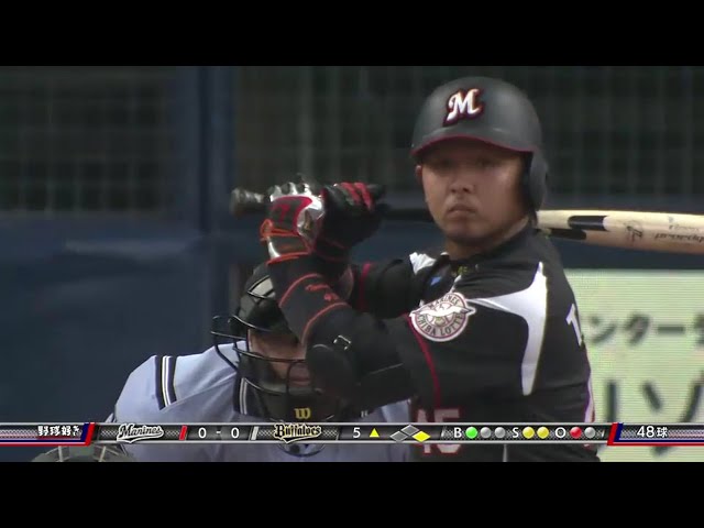 【5回表】均衡破る!! マリーンズ・田村がライトオーバーの先制タイムリー2ベースヒット!! 2016/7/26 Bs-M