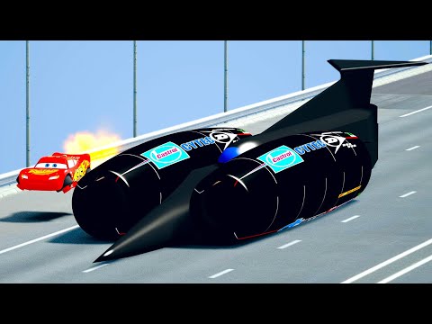 Lightning McQueen Spaceship vs Thrust SSC - Drag Race 20 KM