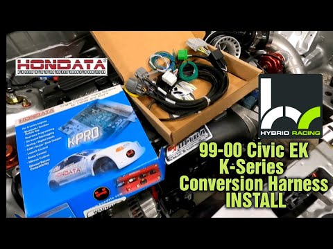 K20 AWD CIVIC BUILD HYBRIDRACING CONVERSION HARNESS INSTALL 99-00 CIVIC EK (DIY)