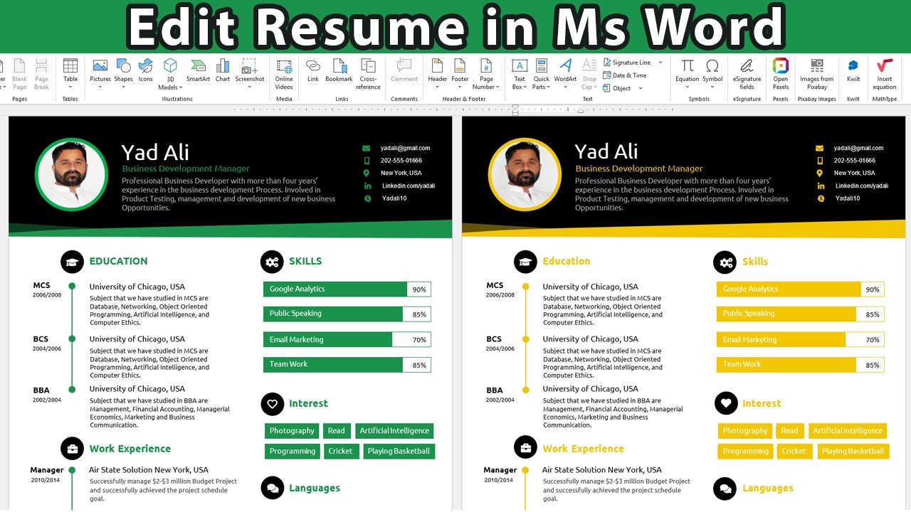 How to Edit Resume in Microsoft Word | Professional Resume Editing in MS Word Step by Step Tutorial