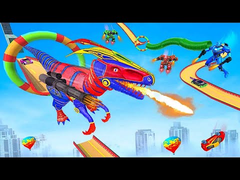 Dino Transform Robot Car Stunt Dinosaur Robot Game 2021 - Android Gameplay