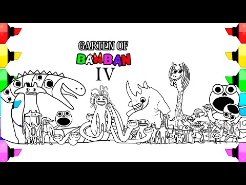 Garten of Banban 4 Coloring Pages from NEW THIRD Teaser Trailer / COLOR All NEW MONSTERS / NCS MUSIC
