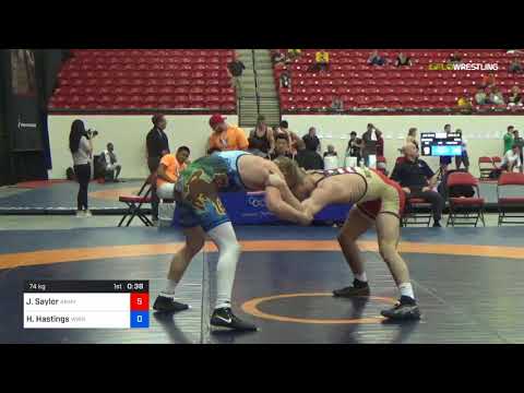 2018 Marine Corps US Open/UWW Junior Freestyle 74 Con 16 #1 - Jimmy Saylor (Army) Vs. Hayden Hasti