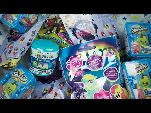 Shopkins My Little Pony Littlest PetShop Imaginext Pixar Mashems Blind Bags Video