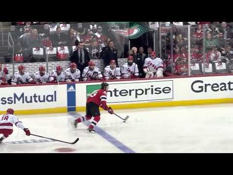 Luke Hughes NJ Devils First NHL Playoff Shift IN ARENA CAM vs. Carolina Hurricanes Game 3
