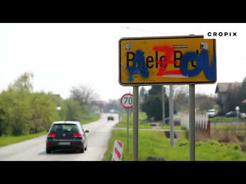 Prometni znakovi na ulazu u Bijelo Brdo išarani slovom Z